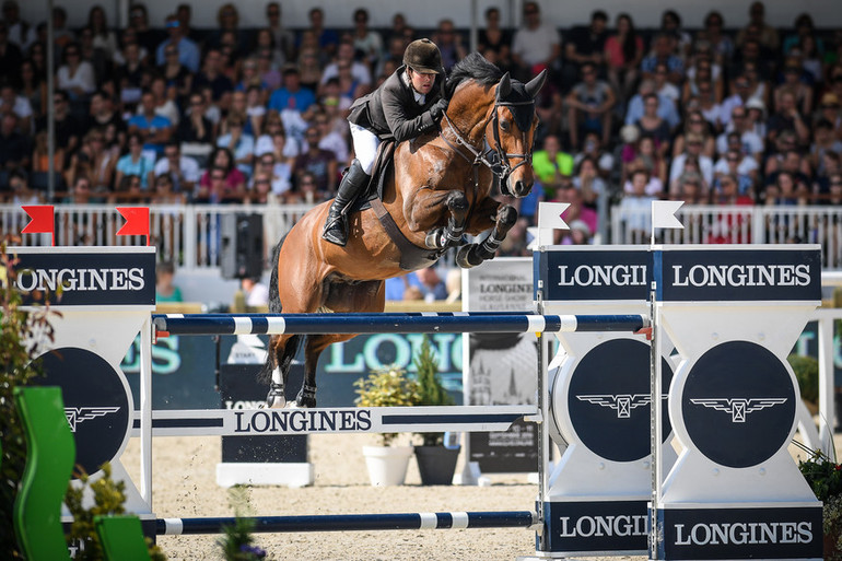 Robert Whitaker and Catwalk IV won the Longines Grand Prix of Lausanne. Photo (c) Longines Public Relations.