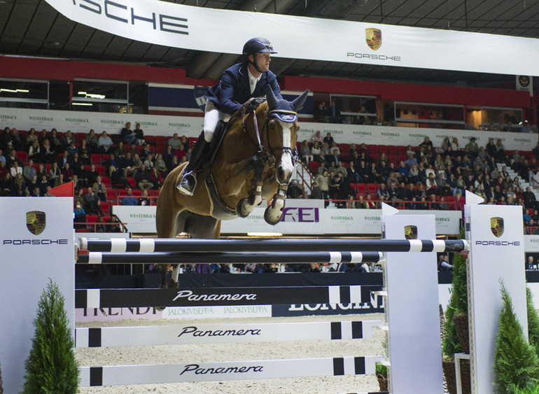 The winners: Niels Bruynseels and Gancia de Muze won the Grand Prix of Helsinki. Photo (c) Satu Pirinen.