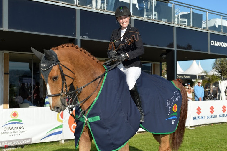 Janne Friederike Meyer-Zimmermann won Sunday's CSI2* Grand Prix at the Spring MET 2017 aboard Goja 27. Photo © Hervé Bonnaud / www.1clicphoto.com