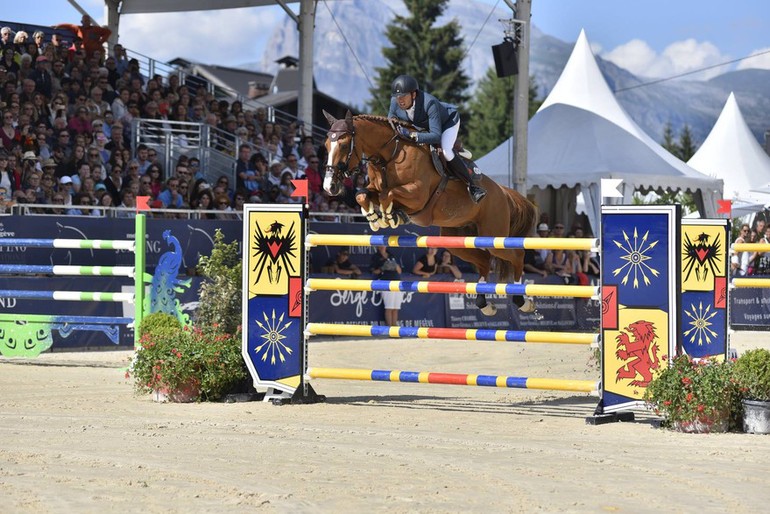 Simon Delestre and Chesall Zimequest. Photo (c) Jumping International de Megeve.