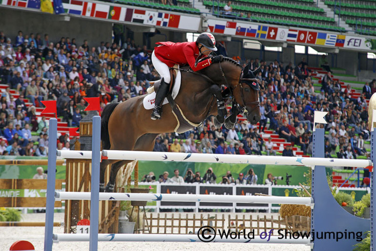 Lady in red: Tiffany Foster and Verdi III for Canada.