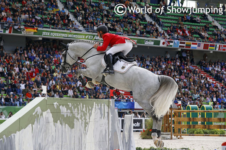 The amazing Cornado NRW and Marcus Ehning jumping the Mont St Michel. 