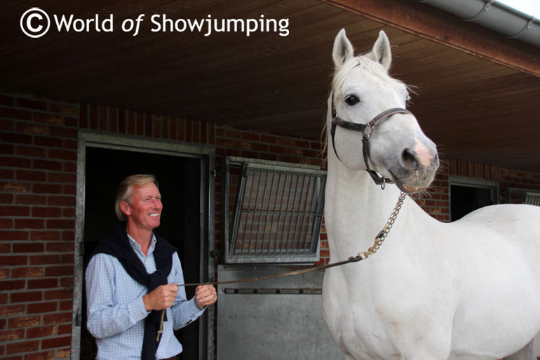 Jos Lansink pictured at his yard in Belgium with his 2006 World Champion Cumano - now aged 21 and enjoying his retirement. 