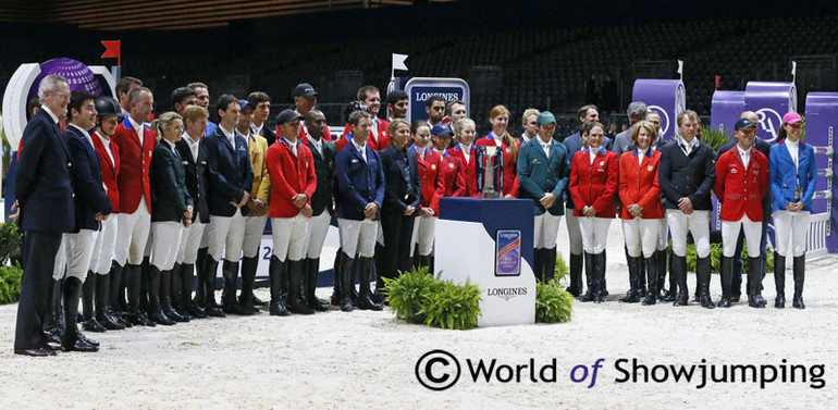 The competitors at the Longines FEI World Cup Final 2014.
