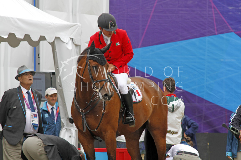 Both Alberto Michan and Rosalia were pleased after their clear round.