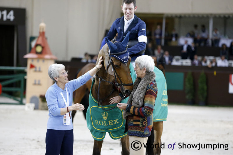 The dream team is ready for Geneva: Hello Sanctos and Scott Brash together with owners Lady Kirkham and Lady Harris.