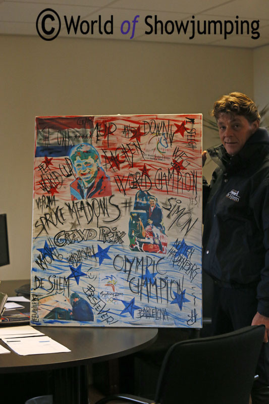 Jeroen with an artwork that sums up the highlights of his career.