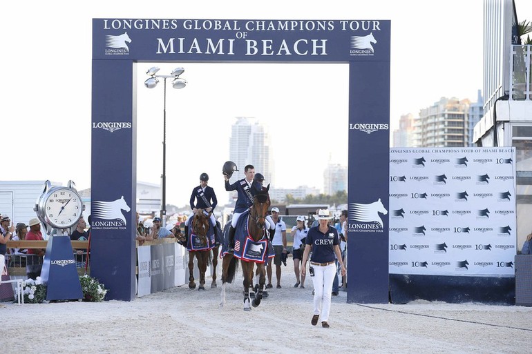 Scott Brash and Hello Sanctos took yet another big win when they went to the top in the Grand Prix at Miami Beach. Photo (c) Stefano Grasso/LGCT.