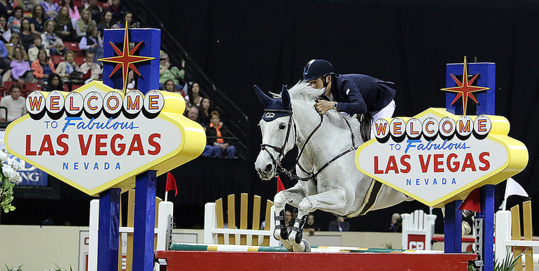 Bertram Allen is in the lead in Las Vegas. Photo c) Ken Braddick/dressage-news.com.