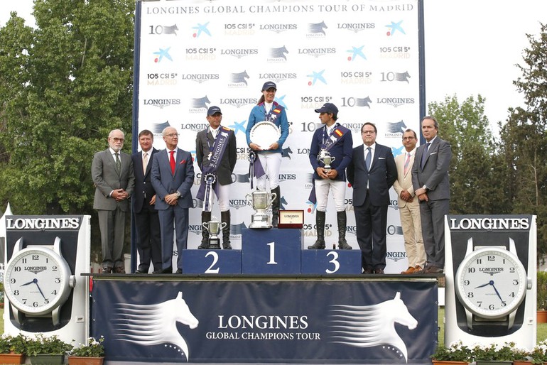 The top three in Madrid; Luciana Diniz, Philippe Rozier and Manuel Fernandez Saro. 