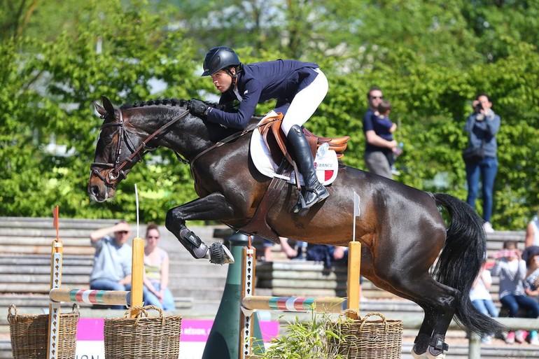 Edward Levy and Starlette de la Roque won the Young Rider Grand Prix at CSIO Deauville. Photo © Gilles Alleaume.