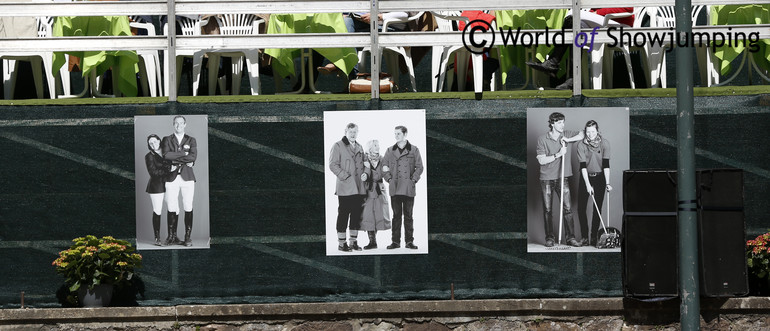 Photos of riders, staff and volunteers were put up around the show ground...