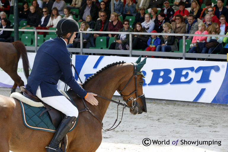 Z Acodate Ddl getting a well deserved pet after a clear round on Saturday. 