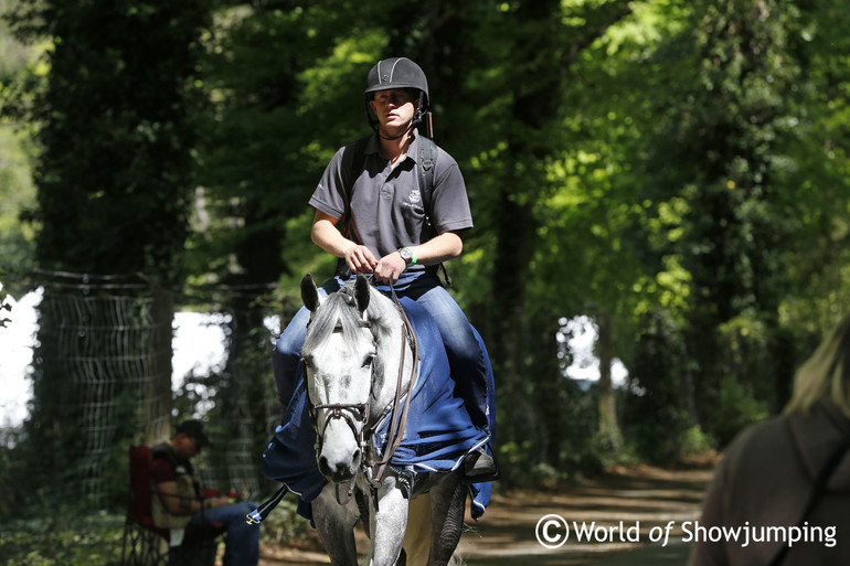 David and Nickoletta E on their way to the warm-up and Cameron Hanley.