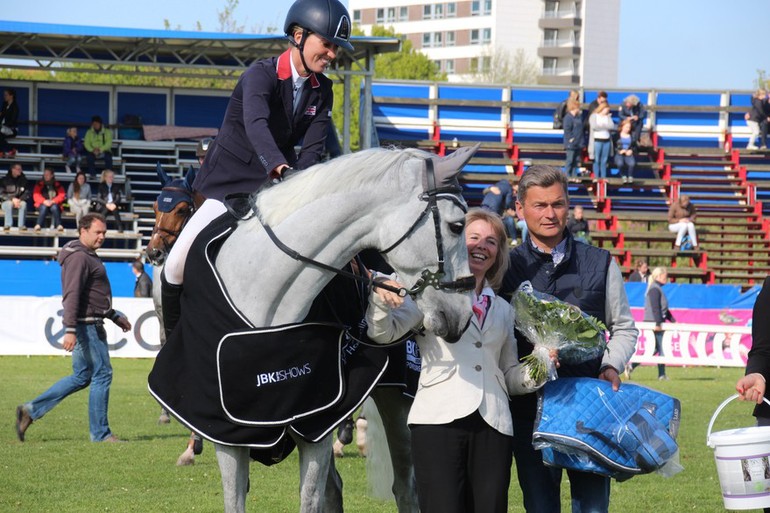 Harriet Nuttall won Thursday's 1.40 class in Odense. Photo (c) World of Showjumping.