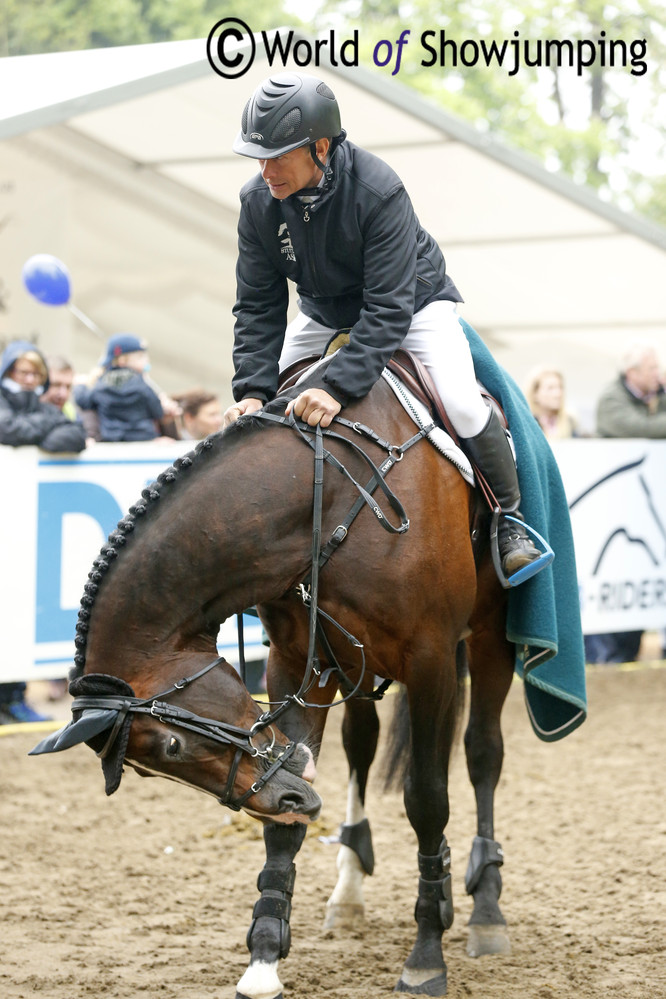 Casall Ask looked pretty relaxed between the rounds - busy schratching his head while Rolf was looking at the first competitors. 