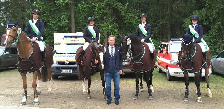 The winning team in Celje; Victor Bettendorf on Sorbier blanc, Charlotte Bettendorf on Queltis, Christian Weier on Global, Noemie Goergen on Smint.