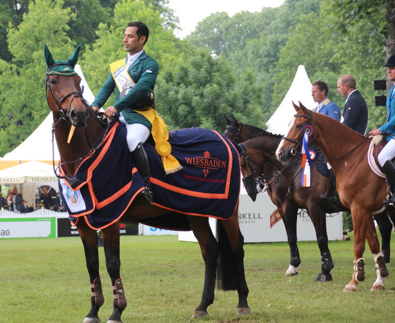 Kamal Bahamdan rode two tremendous clear rounds on Nobless des Tess to win the Grand Prix in Wiesbaden. Photo (c) World of Showjumping.