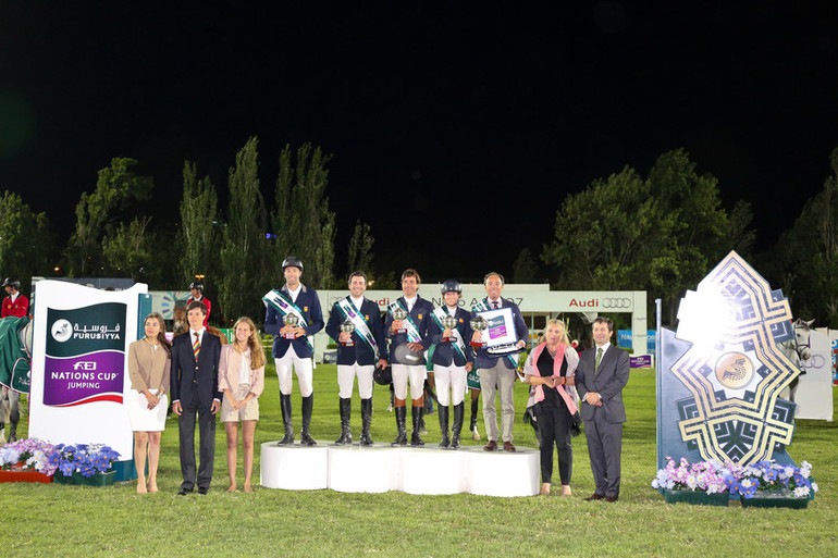 The winning Spanish team in Lisbon. Photo (c) Nuno Pragana/FEI.