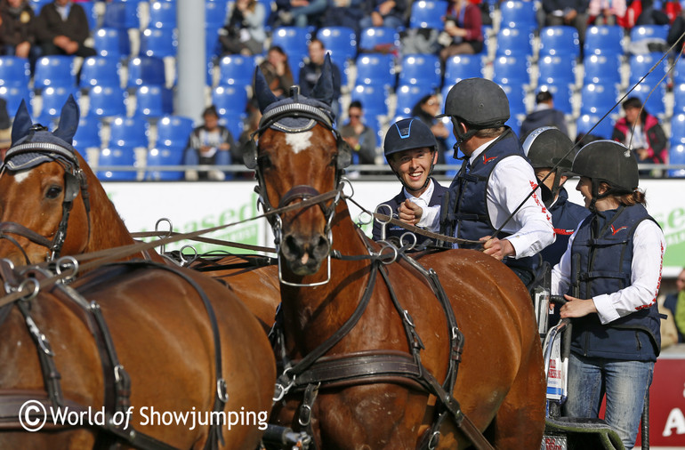 A happy Bertram Allen after winning the class together with team Boyd Exell. 