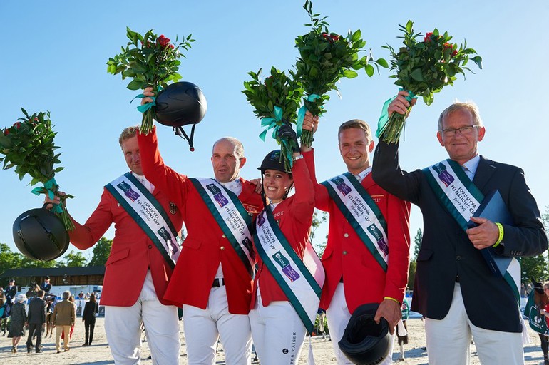 The winning German team in Sopot. Photo (c) FEI/Herve Bonnaud.