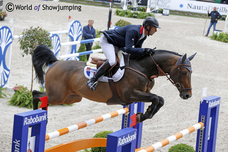 Patrice Delaveau and Lacrimoso 3 HDC were double clear for the French team in Rotterdam. Photo (c) Jenny Abrahamsson.