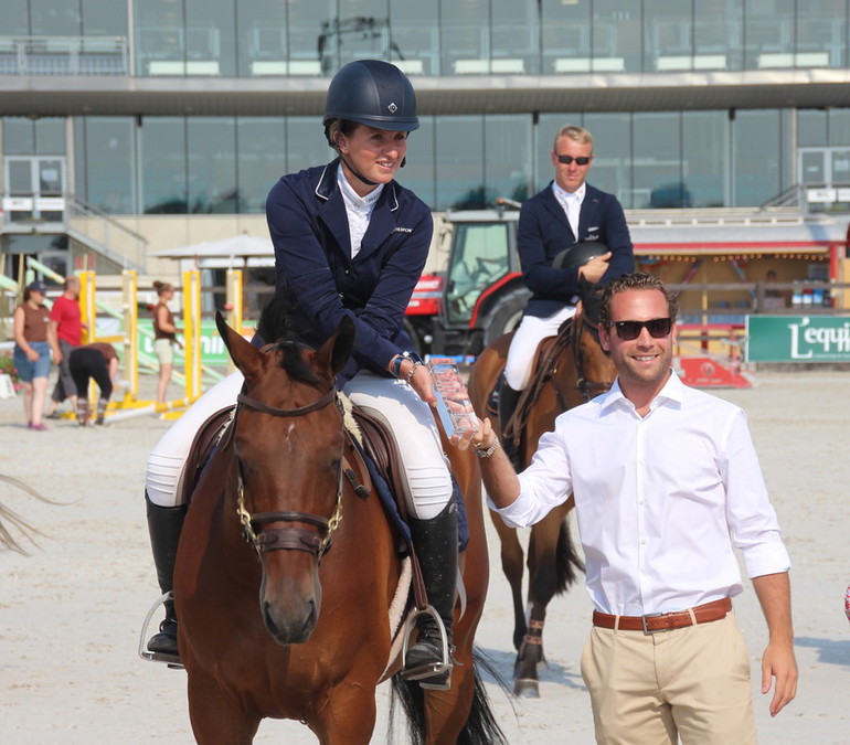 Nicole Pavitt won Thursday's CSI4* 1.45 class in Mons. Photo (c) World of Showjumping.