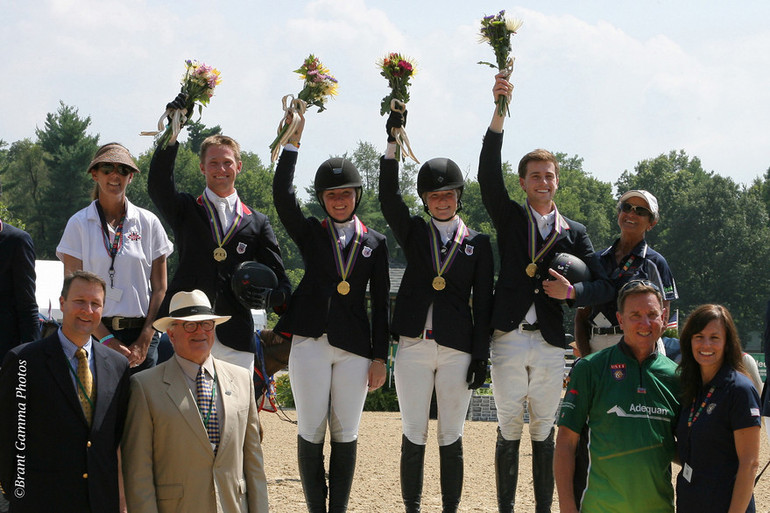 Young rider team jumper gold medalists at the FEI North American Championships. Photo (c) Brant Gamma. 