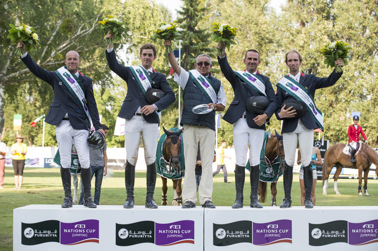 France won the sixth leg of the Furusiyya FEI Nations Cup Europe Division 2 in Bratislava. Photo (c) FEI/Tomas Holcbecher. 