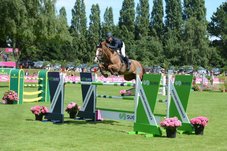 Billy Twomey and the 18 year old mare Tinka's Serenade went to the top in Friday's biggest class in Dinard. Photo (c) Pixel events. 
