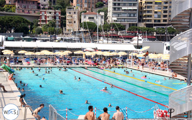 It's not every day the stables are next to a public pool.