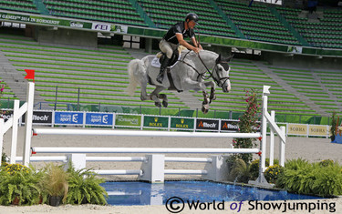 A few of the horses thought the water jump was really scary.