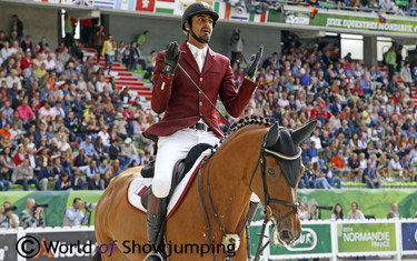 Sheik Ali bin Khalid Al Thani after a great clear round on Vienna Olympic.