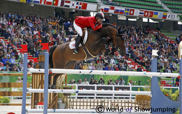 Lady in red: Tiffany Foster and Verdi III for Canada.