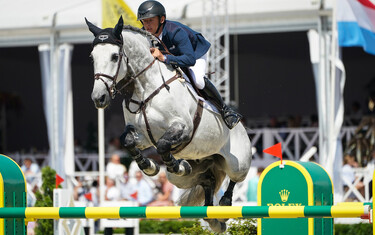 Simone Blum and DSP Alice ended second, while Bertram Allen and Harley vd Bisschop finished third. Photos © Pierre Costabadie/Scoopdyga.