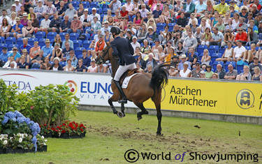 Frank Schuttert had his hands full guiding Winchester through the course in Aachen.