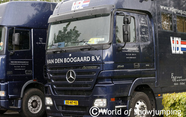 The trucks.