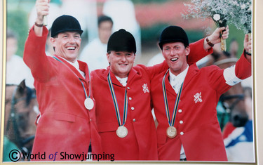 1992 Olympic Team Gold Medalists! Piet Raijmakers, Jan Tops and Jos Lansink captured in Barcelona.