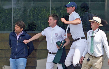 Irish team jumped clear on and off the course... 