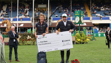 Virginie Casterman winner of the inaugural Karlswood International Grooms' Awards at RDS Dublin Horse Show 2024