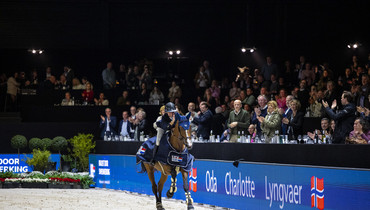 Oda Charlotte Lyngvær and Carabella vd Neyen Z take the top honours in the CSI4* 1.50m VDL Groep Prize at Jumping Indoor Maastricht