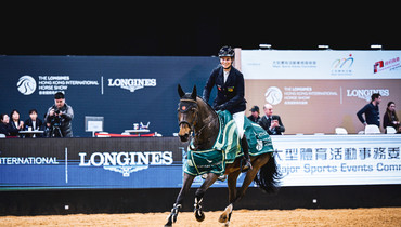 Barbara Schnieper and Canice with Saturday’s biggest win at the Longines Hong Kong International Horse Show 2025