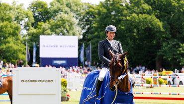 Kristaps Neretnieks and Corlansky-Pro clock the fastest time in the CSI5* 1.50m presented by Range Rover in Hamburg
