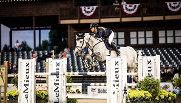 Kristen VanderVeen and Bull Run’s Celestial jump to victory in the $70,000 Main Street Insurance Grand Prix CSI2*