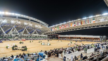 The horses and riders for the CSI5* H.H. The Father Amir's Prix 2026 in Doha