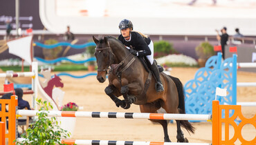 Kristen Vanderveen and Bull Run’s Jireh with Friday’s biggest win in Doha
