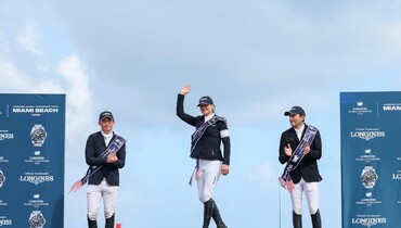 Miami Beach belongs to Katrin Eckermann again as Iron Dames Dialou Blue PS triumphs in the Longines Global Champions Tour Grand Prix