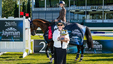 Lillie Keenan and Kick On triumph in Jayman BUILT Cup 1.55m at Spruce Meadows