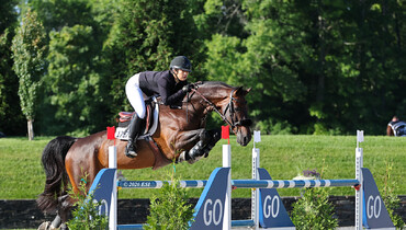 Megan McDermott and Nintendo are the final boss in the $31,020 Go Rentals CSI3* Jumper Classic during the HITS Hudson Valley Jumping Tour
