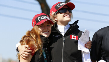 The horses and riders for the CSI5* 'National' at Spruce Meadows